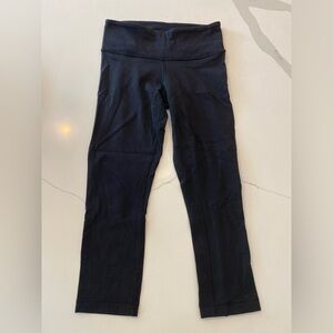 Black lululemon crop leggings size 0